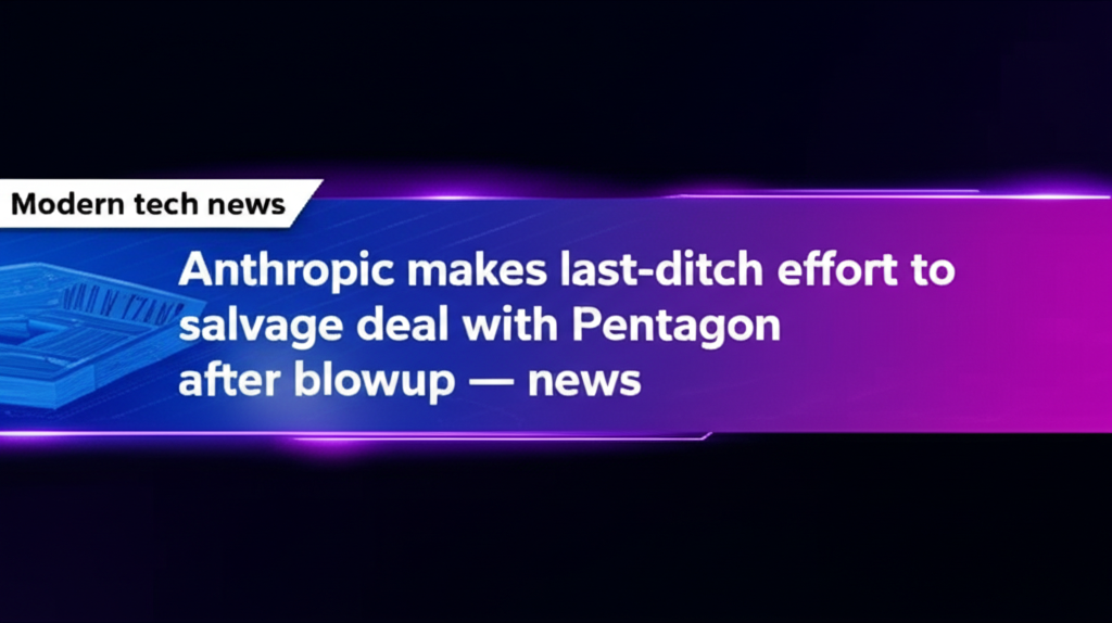Anthropic makes last-ditch effort to salvage deal with Pentagon after blowup — news
