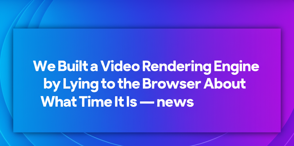 We Built a Video Rendering Engine by Lying to the Browser About What Time It Is — news